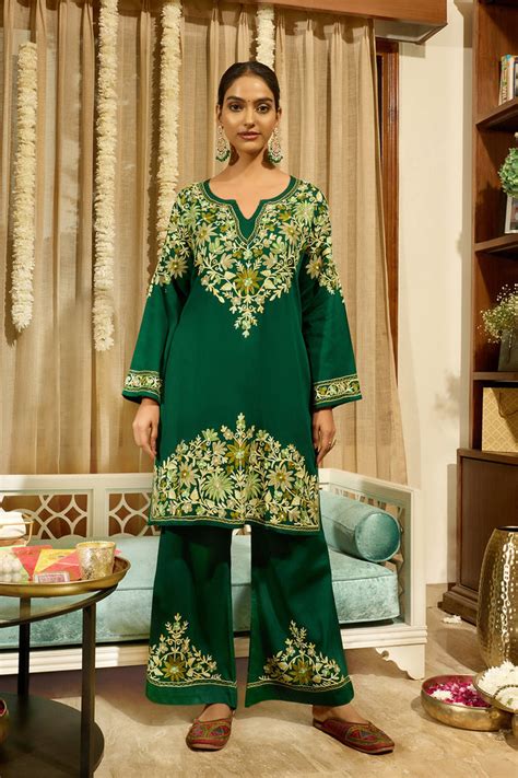 House Of Kari(Chikankari Clothing) - Kashmiri Aari Embroidered Kurta ...