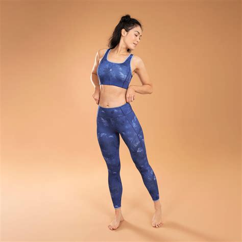 Women Yoga Leggings Reversible - Print Blue
