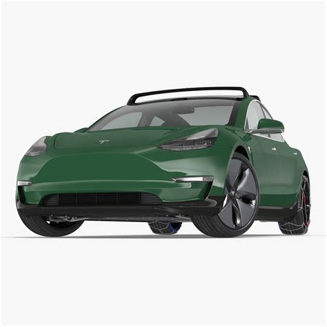 3D Tesla Model 3 with Wheel and Roof Accessories Rigged for Cinema 4D ...