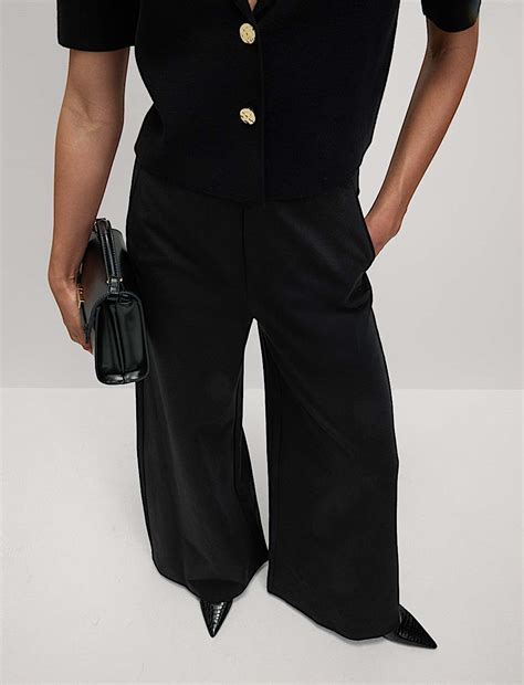 Buy Ponte Elasticated Waist Palazzo Trousers at Marks & Spencer