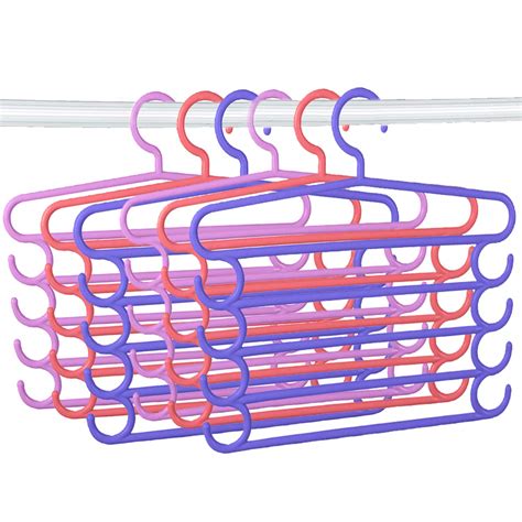 Kuber Industries Five Layers 6 Pieces Plastic Clothes Hangers Pants ...