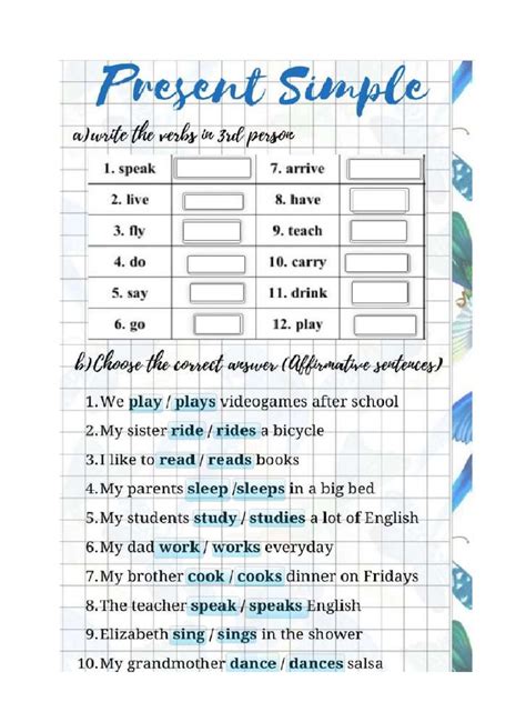 Image result for Present Simple Worksheet PDF