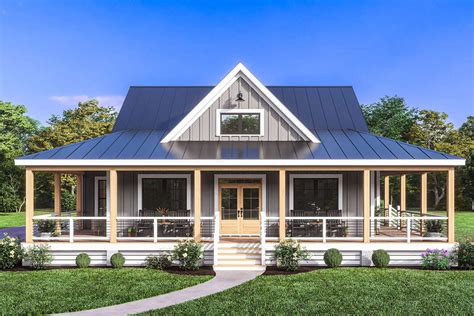 Wrap Around Porch House Plans | Farmhouse, Country, 1+ Story
