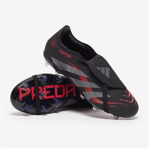 adidas Predator Pro Tongue Firm Ground - Black/Grey Four/Lucid Red - Adult Boots | Pro:Direct Soccer