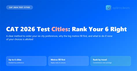 CAT 2026 Test Cities: How to Rank Your 6 Choices | Optima Learn