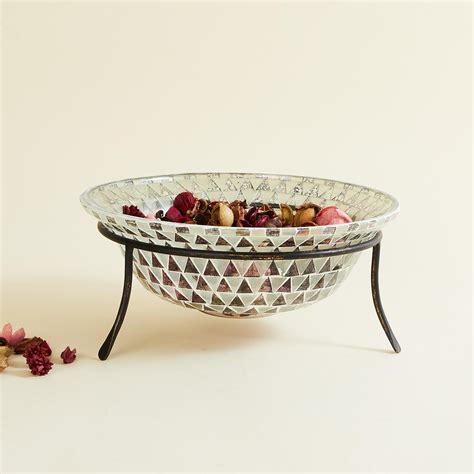 Buy Mabel Glass Mosaic Potpourri Bowl with Stand from Home Centre at ...