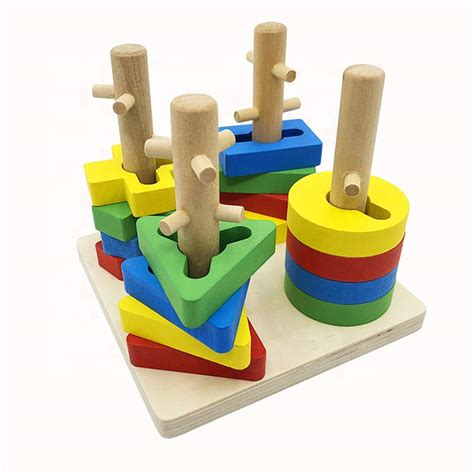 Baybee Wooden Puzzle Toddler Toys Shapes Sorter Preschool Geometric ...