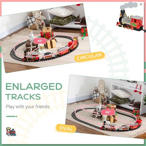 Buy Qaba Electric Train Set for Kids, Battery-Powered Classic Train Toy ...