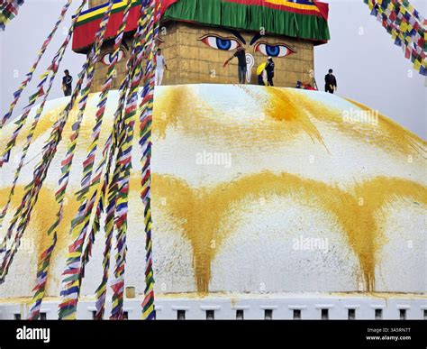 The beautiful stupa at the Boudhanath temple in Kathmandu, Nepal Stock ...