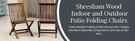 Ganpati Arts Sheesham Wood Indoor and Outdoor Patio Folding Chairs for ...