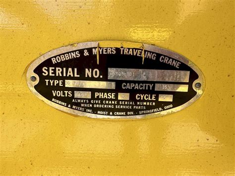 45′ X 15-TON ROBBINS & MYERS OVERHEAD BRIDGE CRANE: STOCK #19443