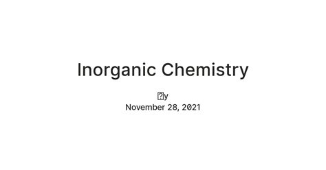 Inorganic Chemistry — Teletype