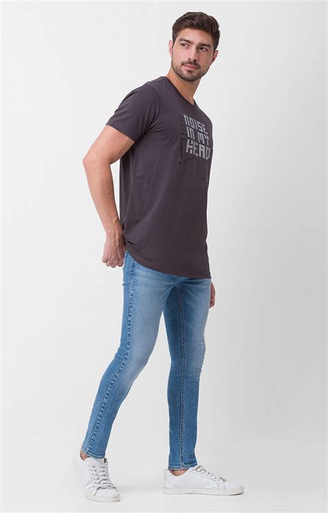 Spykar Light Blue Cotton Super Slim Fit Tapered Length Jeans For Men ...