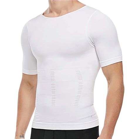 YOTMKGDO Mens T-Shirts Men's Body Shaper Slimming Shirt Tummy Vest ...