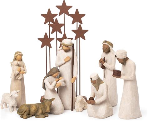 Amazon.com: Willow Tree 6-Piece Nativity Set, Behold The Awe and Wonder ...
