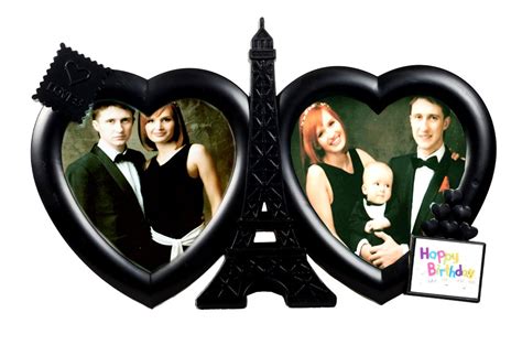 Deep Love Heart 2 in 1 Photo Frame Black (3.5x5.5 inch 2 Photo) : Amazon.in