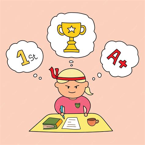 Premium Vector | Vector Illustration of a student study hard to become the top student for next exam