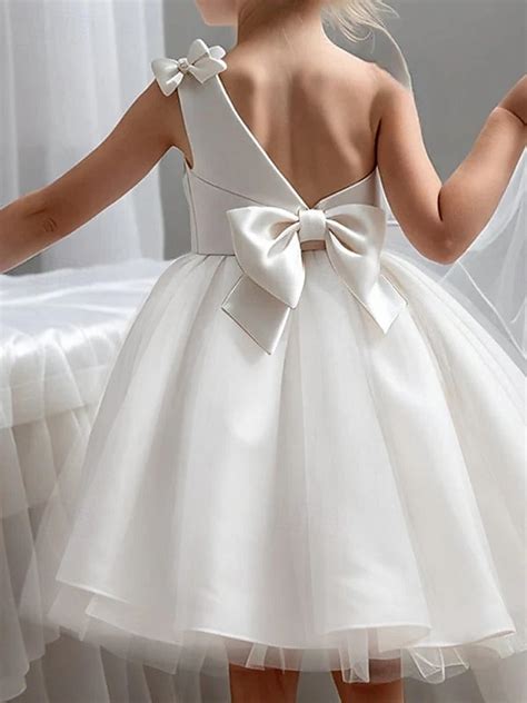 Princess Knee Length Flower Girl Dress First Communion Girls Cute Prom ...