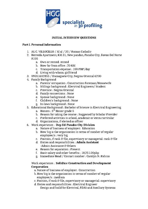 Image result for Sample Initial Interview Questions