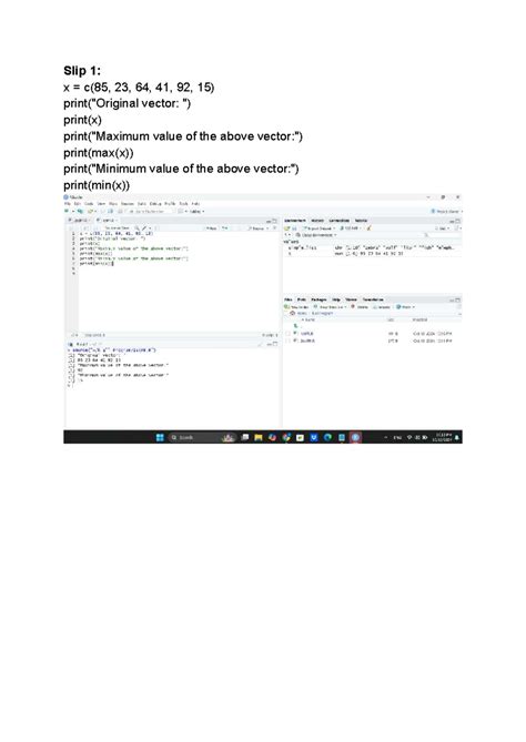 R Programs - these are the slips providede by professor to solve - x ...