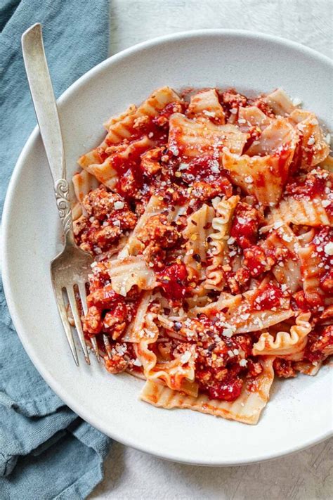 Broken Lasagna Pasta with Easy Bolognese Sauce  