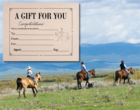 Horseback Riding Gift Certificate | Horse Lessons Gift Voucher | Printable Birthday Gift ...