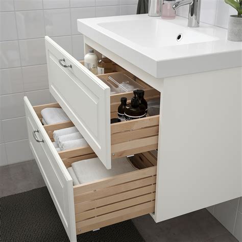 GODMORGON Sink cabinet with 2 drawers, Kasjön white, 31 1/2x18 1/2x22 7 ...