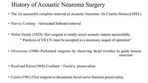 Facial and Hearing Preservation in Acoustic Neuroma Surgery | PPT