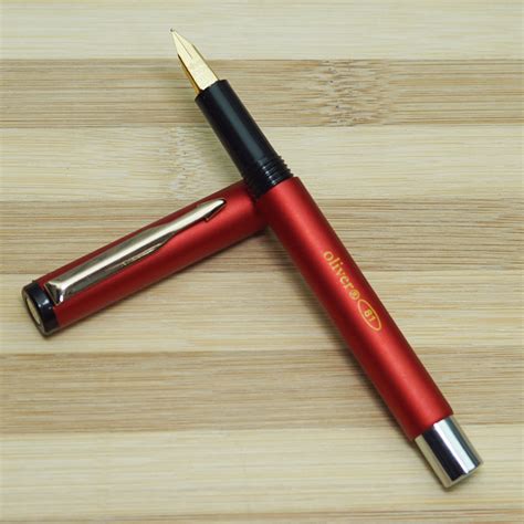 Oliver 81 Fancy Mat Red Color Body With Fine Nib Gold Trim Eye Dropper ...