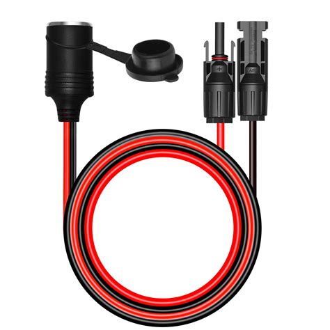 OUOU Solar Connector Cable Solar to 12V-24V Female Cigarette Lighter ...