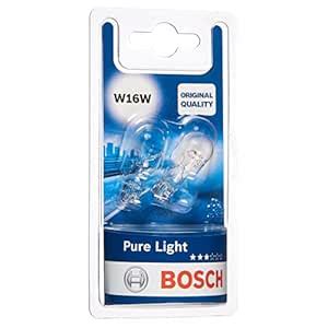 Bosch W16W (955) Pure Light Car Light Bulbs - 12 V 16 W W2,1x9,5d - 2 ...
