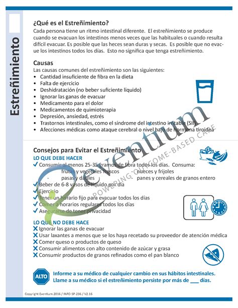 Constipation Spanish | Eventium