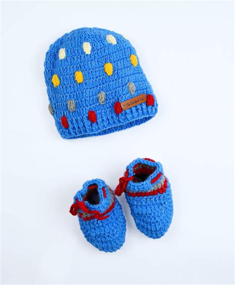Handmade Crochet Cap & Booties- Blue – The Original Knit