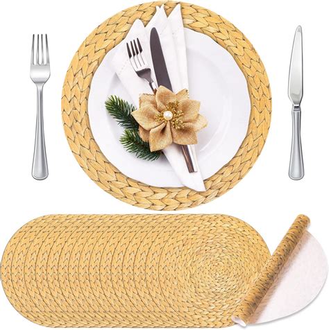 Amazon.com: 100 Pieces Disposable Wooden Slice Paper Place Mats Rustic ...