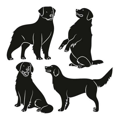 Golden retriever clipart black white Images - Free Download on Freepik