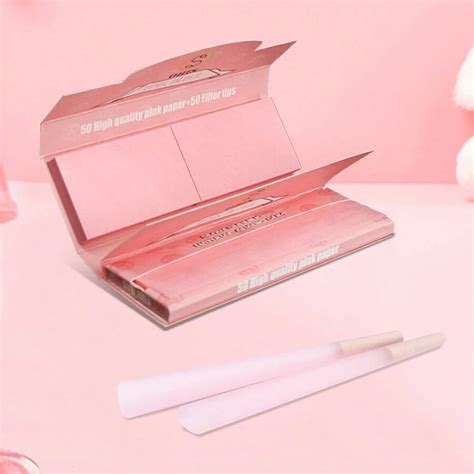 OHIS 1 Box Of 24 Pink Handmade Cigarette Rolling Paper With Cigarette ...