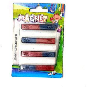 KRAFTMASTERS 4pcs Bar Magnet with North-South Pole Easy to Learn Magnet ...