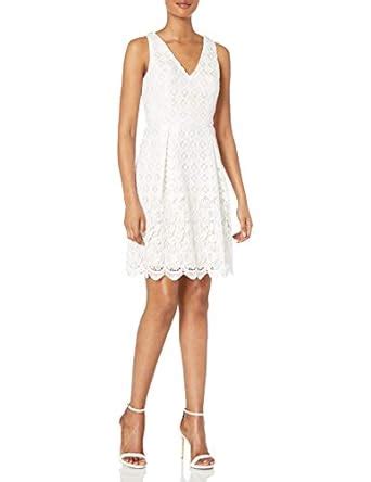 Buy Adrianna Papell Women's Florentine Trellis Lace Halter Neck Fit and ...