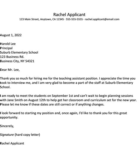 Job Offer Thank-You Email and Letter Samples