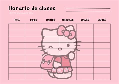Plantilla De Horario Semanal Imprimible Para Profesores