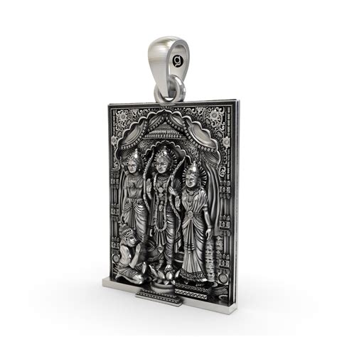 925 Sterling Silver Ram Darbar Pendant | Handmade Ram Sita Hanuman Lak ...