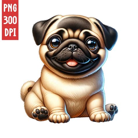 Cute Pug Clipart | Animals Clipart | PNG - MasterBundles