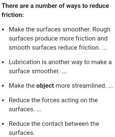 New technics of reduce friction - Brainly.in