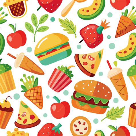 Premium Vector | Food pattern background vector illustration