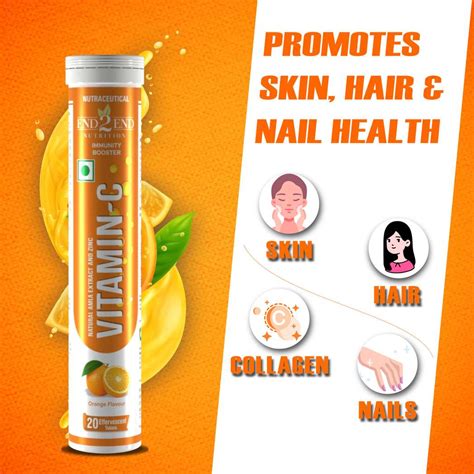 End2End Nutrition Natural Amla Extract Vitamin C Effervescent with Zinc ...