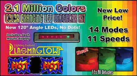 Color changing LED Under car Kit is for the serious car enthusiast.