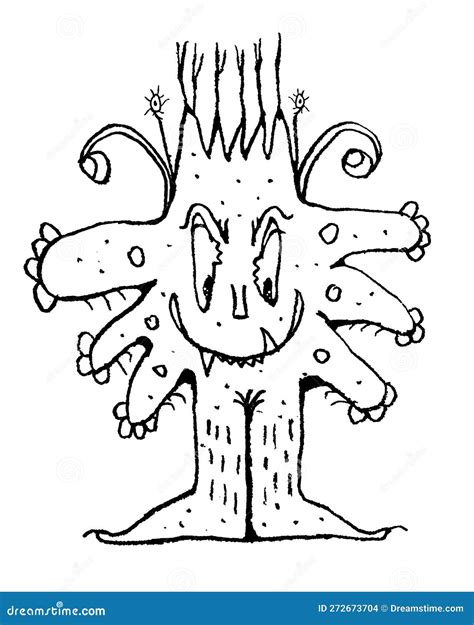 Ugly Alien Funny Monster Drawing Stock Illustration - Illustration of ...
