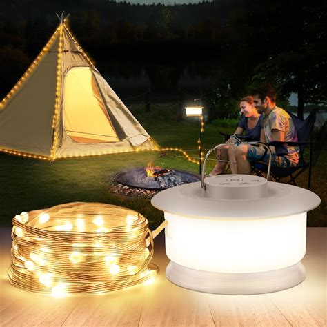 Amazon.com: Outdoor Camping String Lights, TRELC Portable 2 in 1 ...
