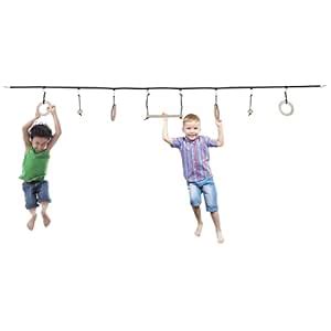 VIXERA Ninja Warrior Obstacle Course for Kids, Slackline Double ...