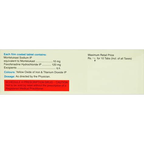 Montair FX Tablet 10's Price, Uses, Side Effects, Composition - Apollo ...